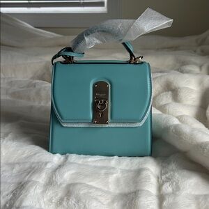Salvatore Ferragamo Mini Aqua Leather Satchel